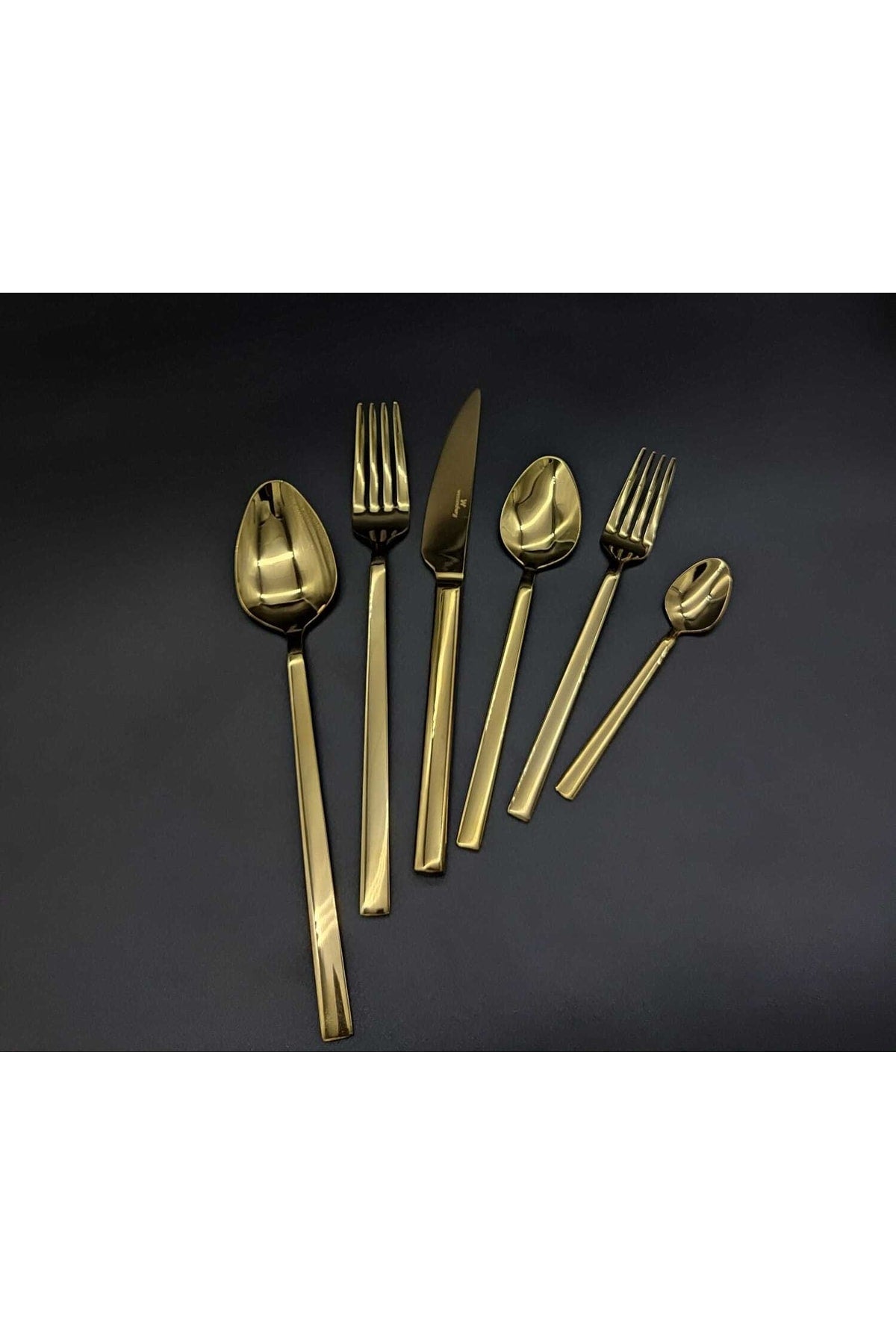 Berlin 36 Piece Titanium Gold Cutlery Set