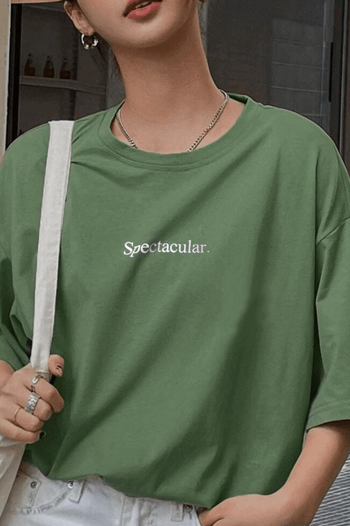 Spectacular Light Green Oversize Salas Boyfriend Women's T-shirt - Swordslife