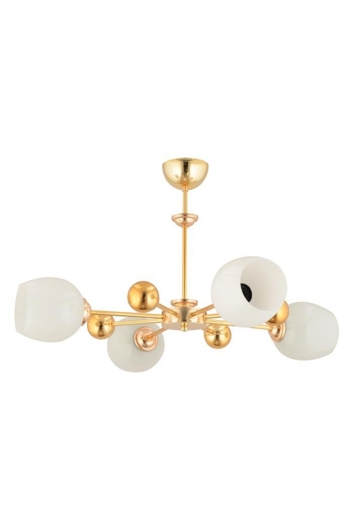 Nairobi 4-Piece Gold White Opaque Glass Chandelier