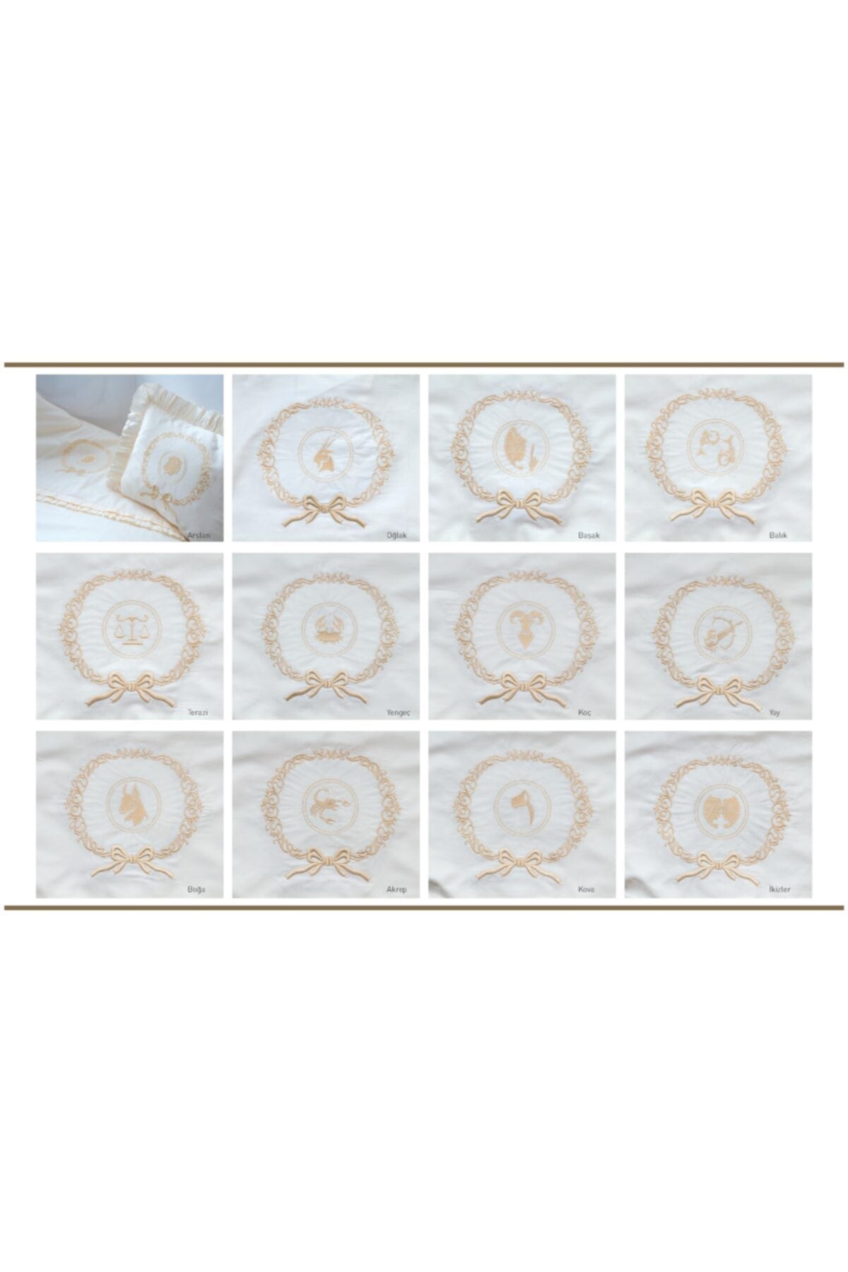 Zodiac Embroidery Cotton Satin Baby Duvet Cover Set - Libra