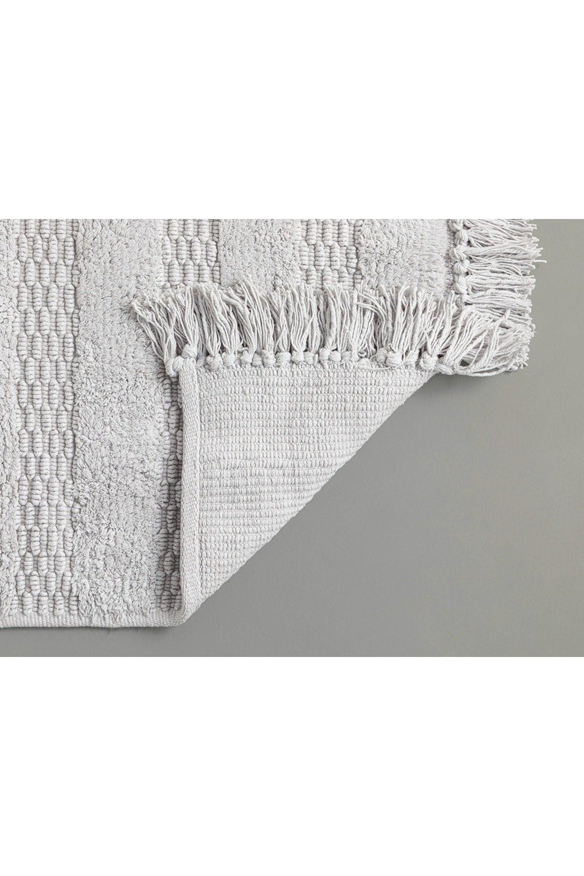 Ava Cotton Bath Mat 60x90 Cm Light Gray - Swordslife