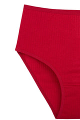 5-pack Mixed Women's High Waist Ribbed Panties Plum, Green, Claret Red Bt2-a5 - Swordslife
