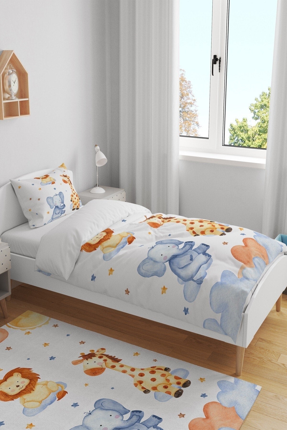 Safari Patterned Single Baby Child Duvet Cover Set