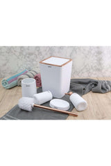 White Acrylic Striped Bathroom Set 5 Pieces Bathroom Set - Swordslife