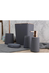 Gray Acrylic Striped Bathroom Set - 5 Pieces Bathroom Set - Swordslife