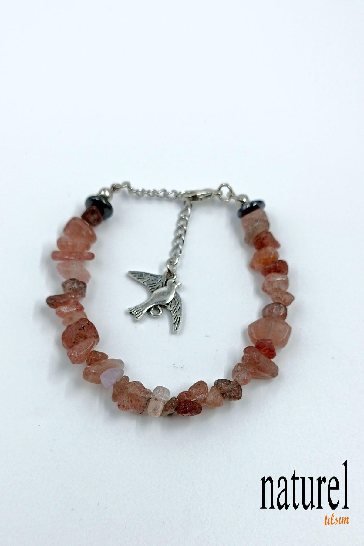 Natural Stone Rose Quartz Women's Bracelet - Broken Natural Stone - Gift Bracelet - Swordslife