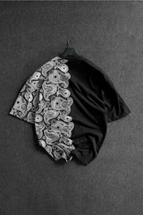 Men's Half Mussel Pattern Printed Oversize Tshirt