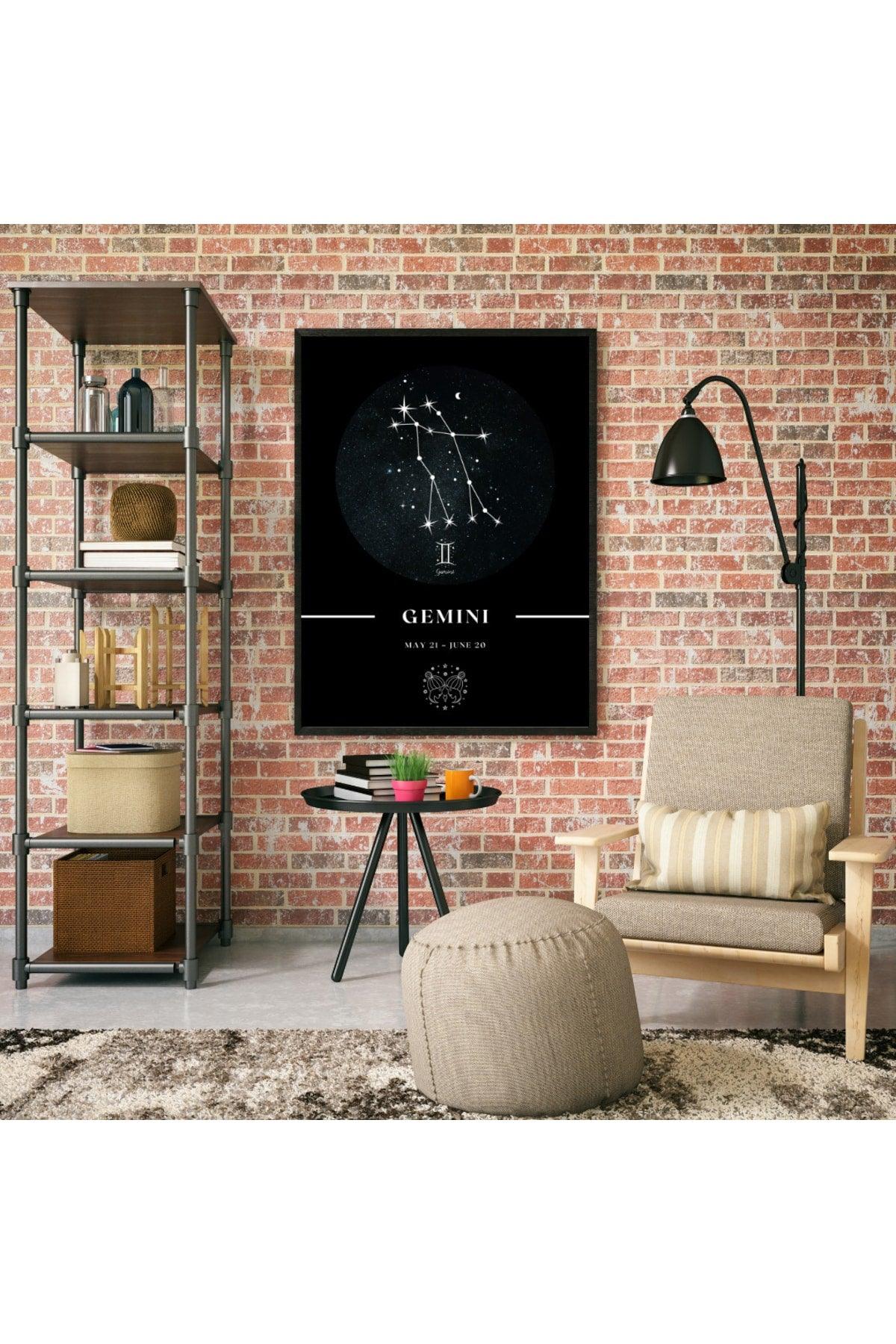 Gemini Gemini Zodiac Constellation Chart Astrology Horoscope Symbol 34x44cm - Swordslife