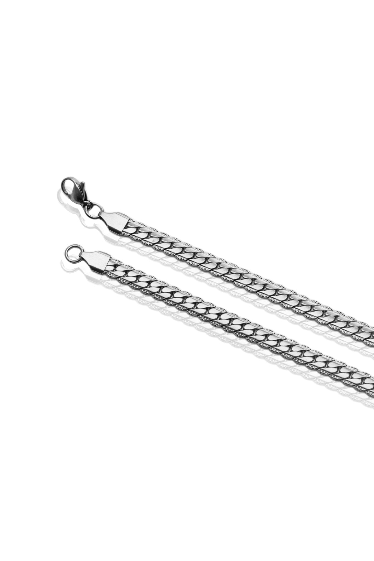 Cuban Snake 60 Cm / 6 Mm Thick Chain Necklace, 925 Sterling Silver Plated Men's Necklace Does Not Tarnish