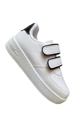 Unisex Girls Boys Velcro Sneakers Sneaker - White Black