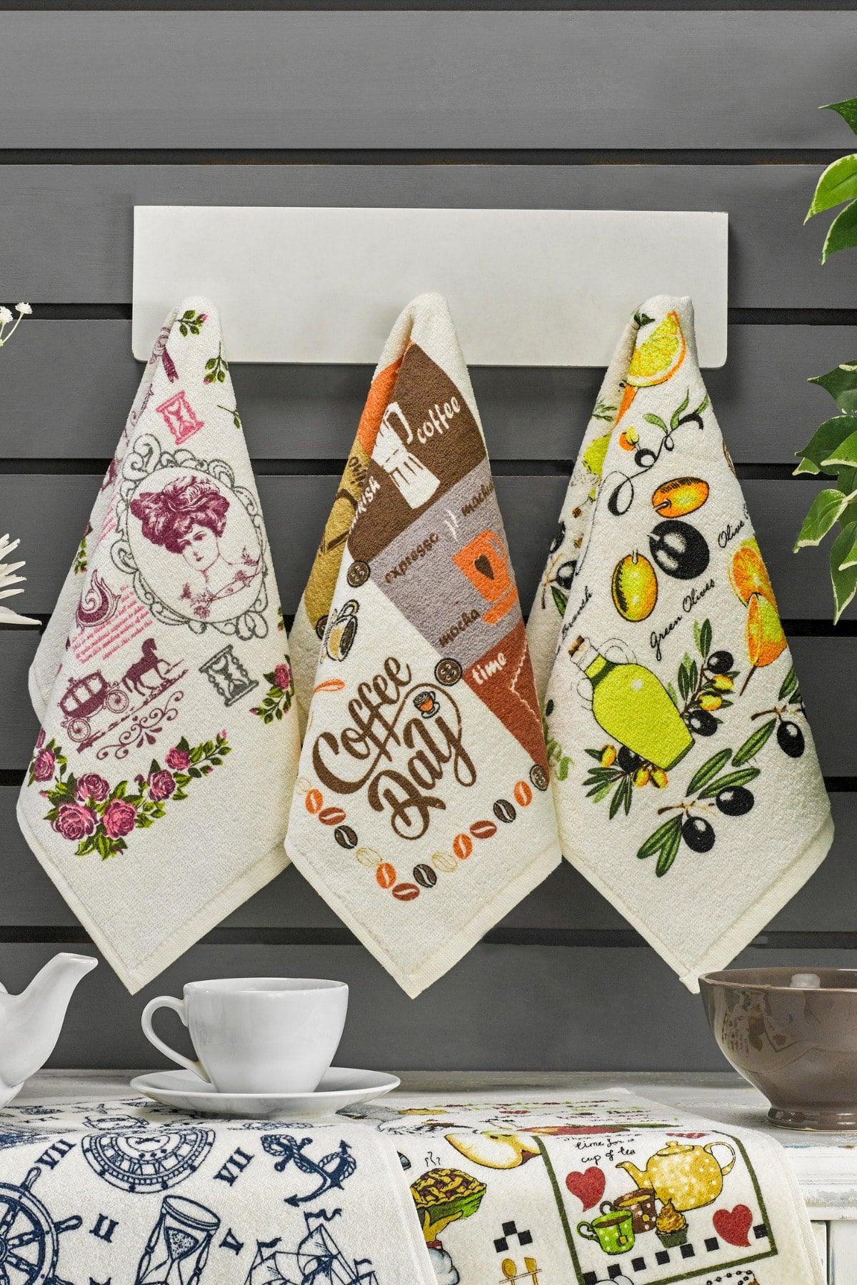 Nora 5 Pieces Printed Kitchen Towel Set 30x50 - Swordslife