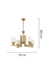 Torqu 4-Piece Antique Painted White Glass Modern Young Room Bedroom Living Room Chandelier