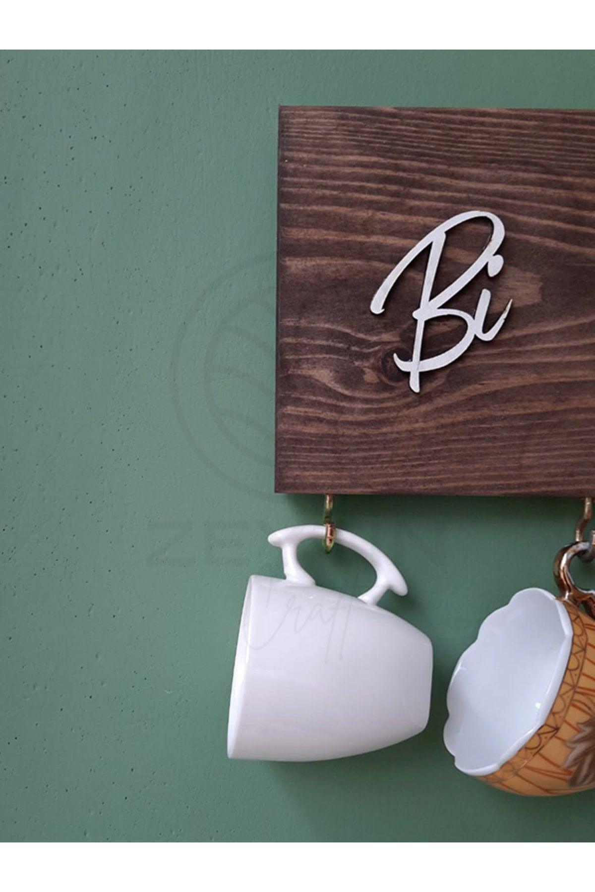 Bi Coffee Cup Hanger Solid Wood Kitchen Hanger 12x30 Cm Coffee Corner Hanger Wall Shelf - Swordslife