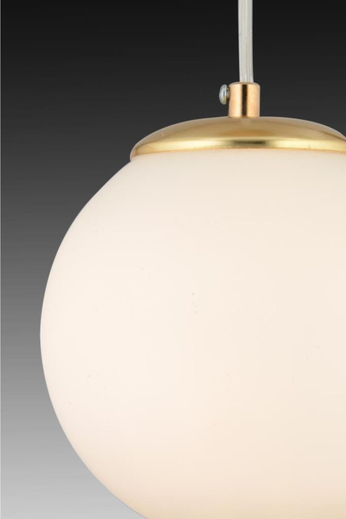 Pendant Lamp Single Gold White Globe Glass Chandelier