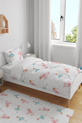 Ballerina Patterned Single Baby Child Duvet Cover Set