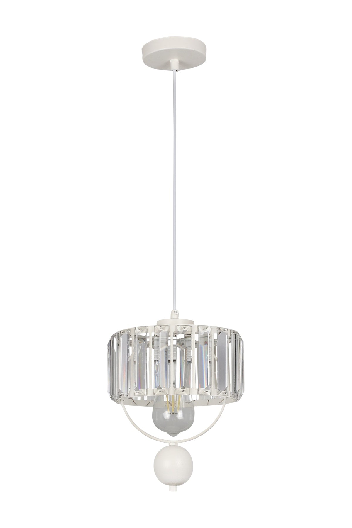 Gallon Single Lux Crystal White Pendant Lamp Chandelier