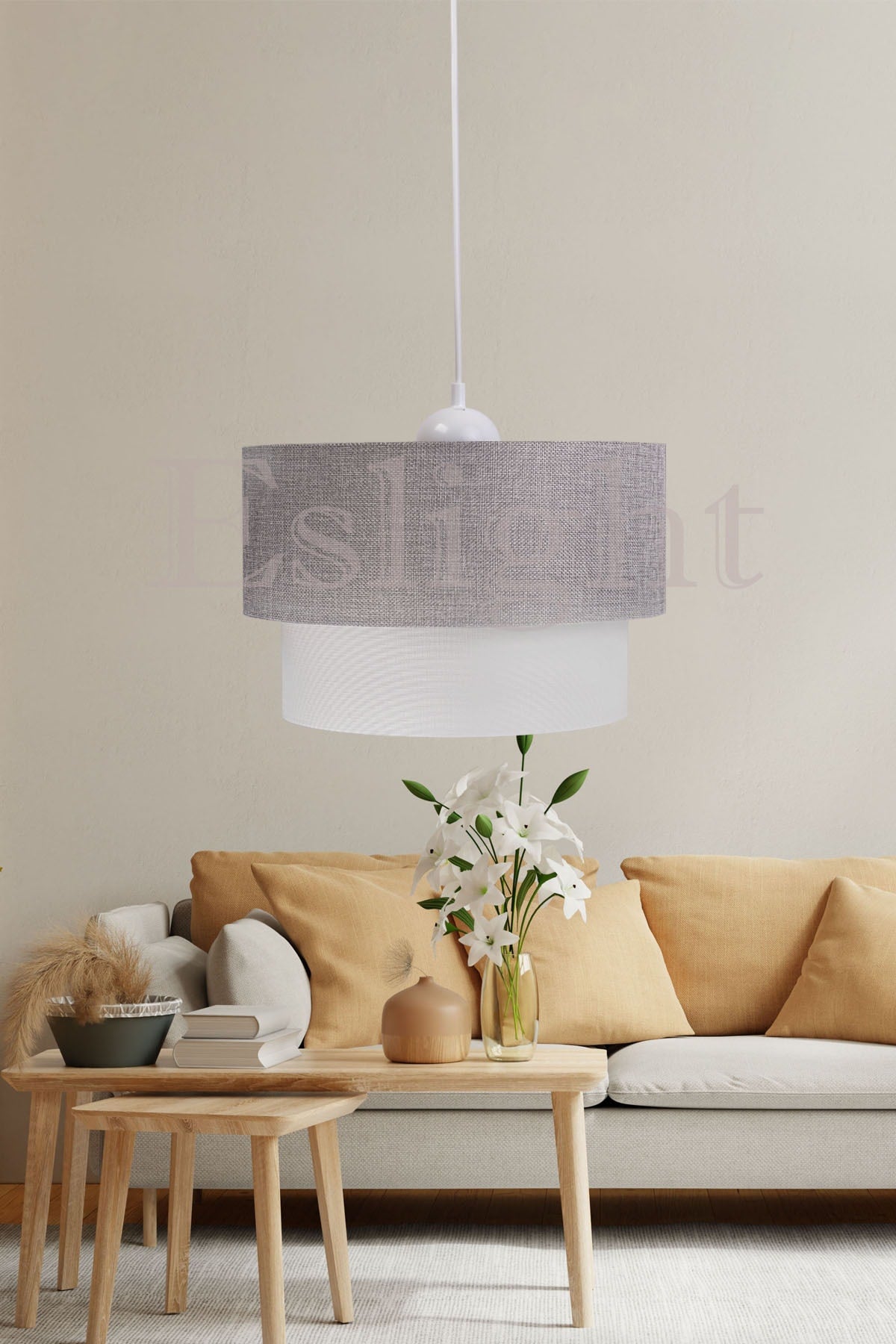 Stone Light Gray Pendant Chandelier