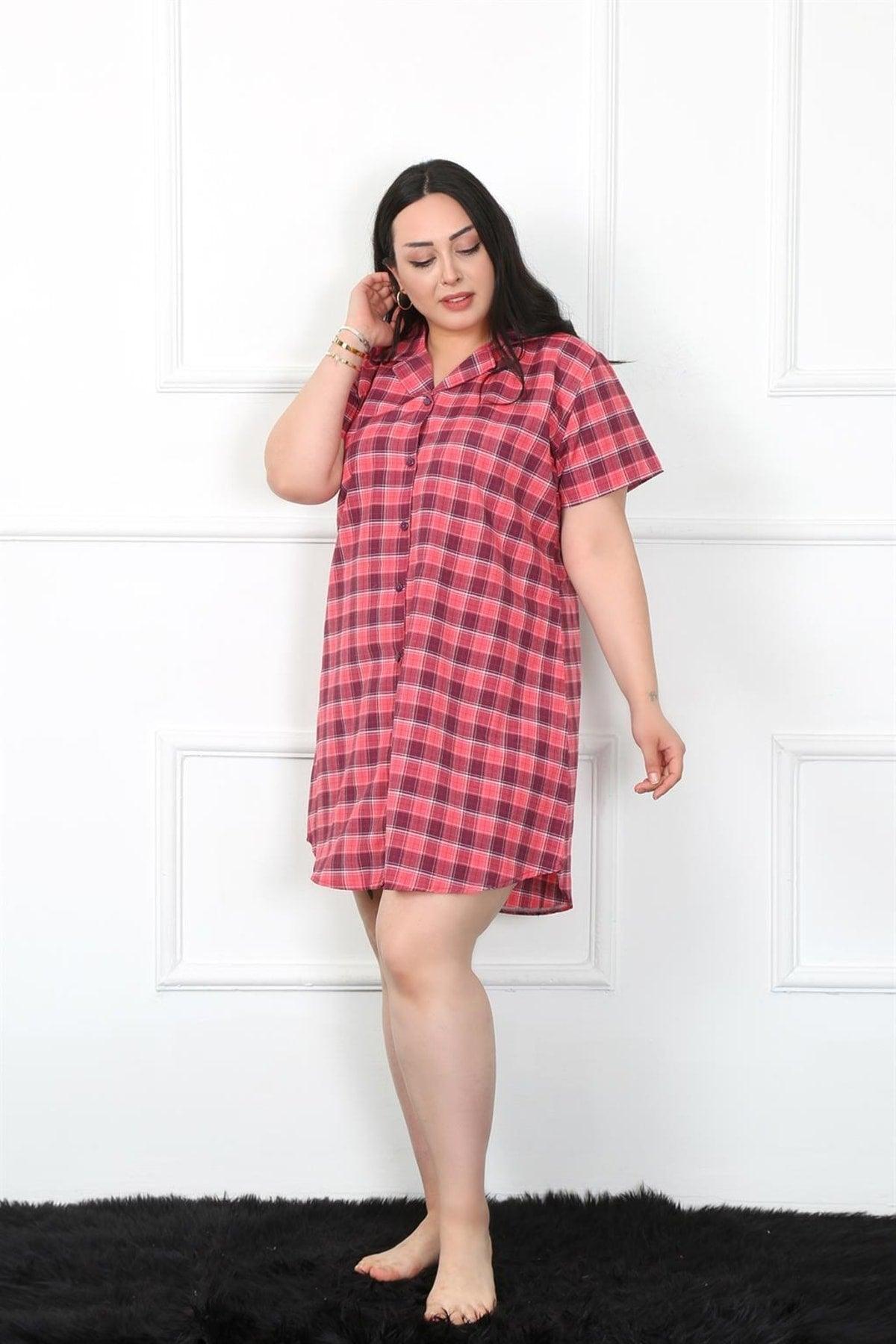 Large Size Woven Button Tunic Nightgown 1024 - Swordslife