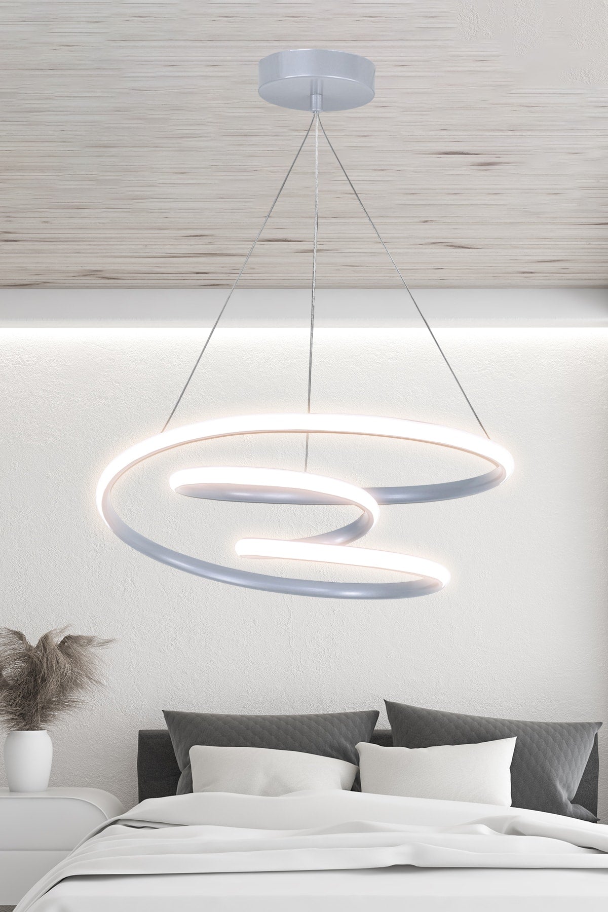 Modern Pendant Lamp Galaxy Silver Case Daylight LED Chandelier