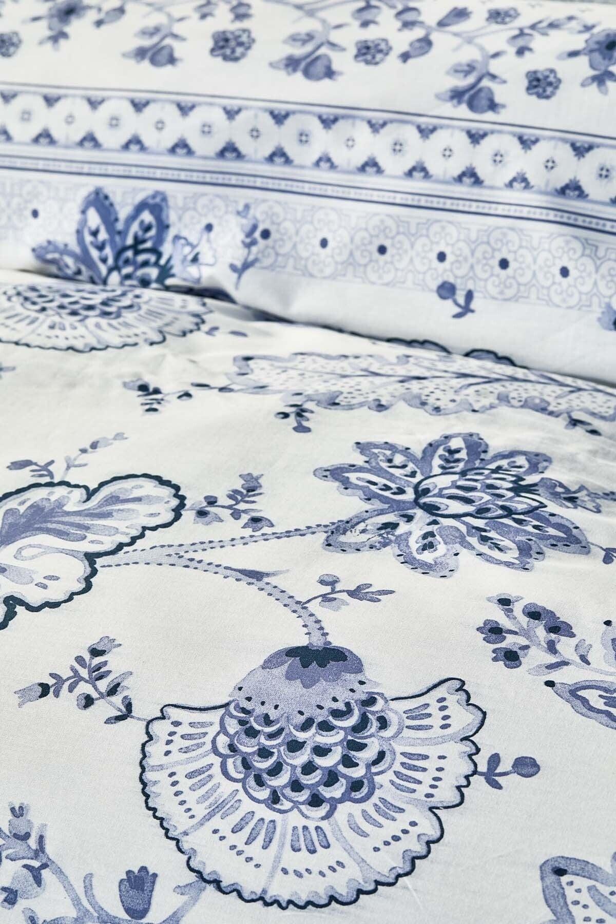 Amar Blue 100% Cotton Double Duvet Cover Set - Swordslife