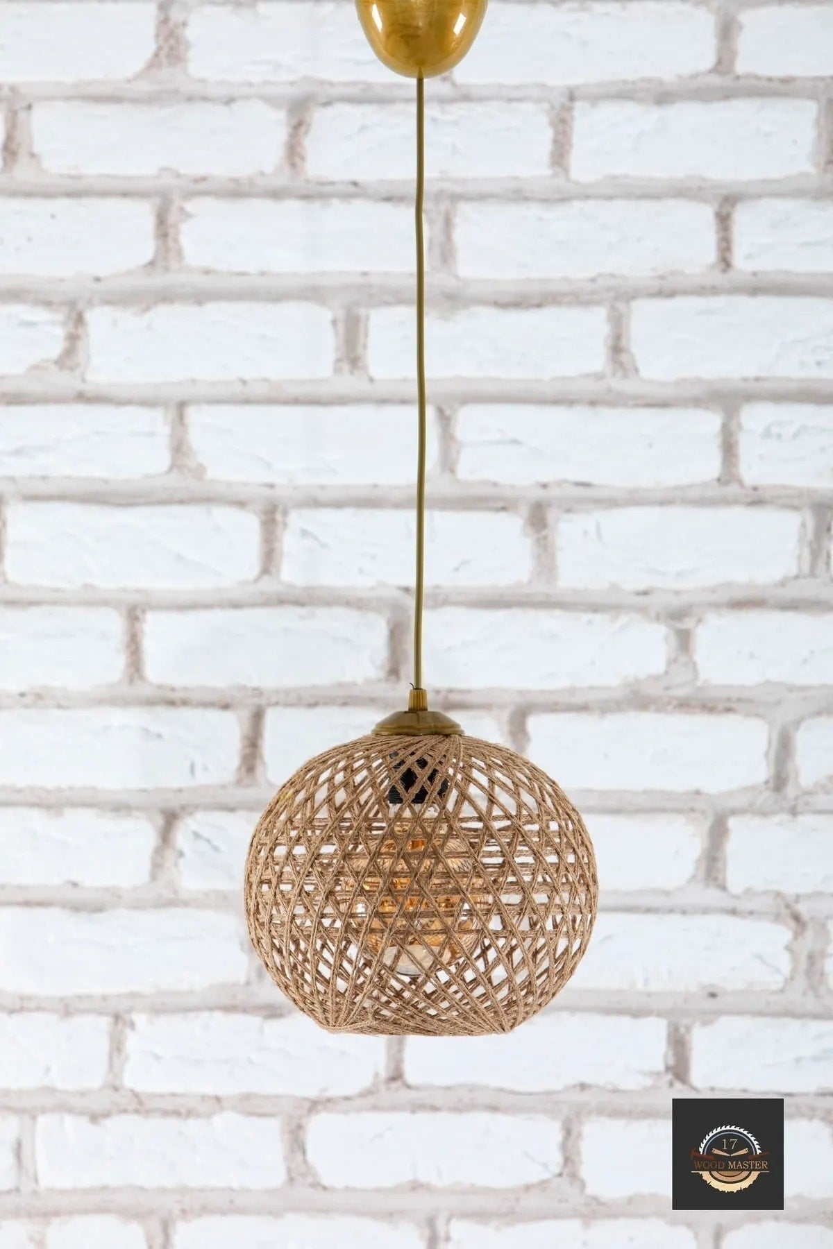 Bella Wicker Pendant Lamp Single Chandelier (With Antique Hanger Set)