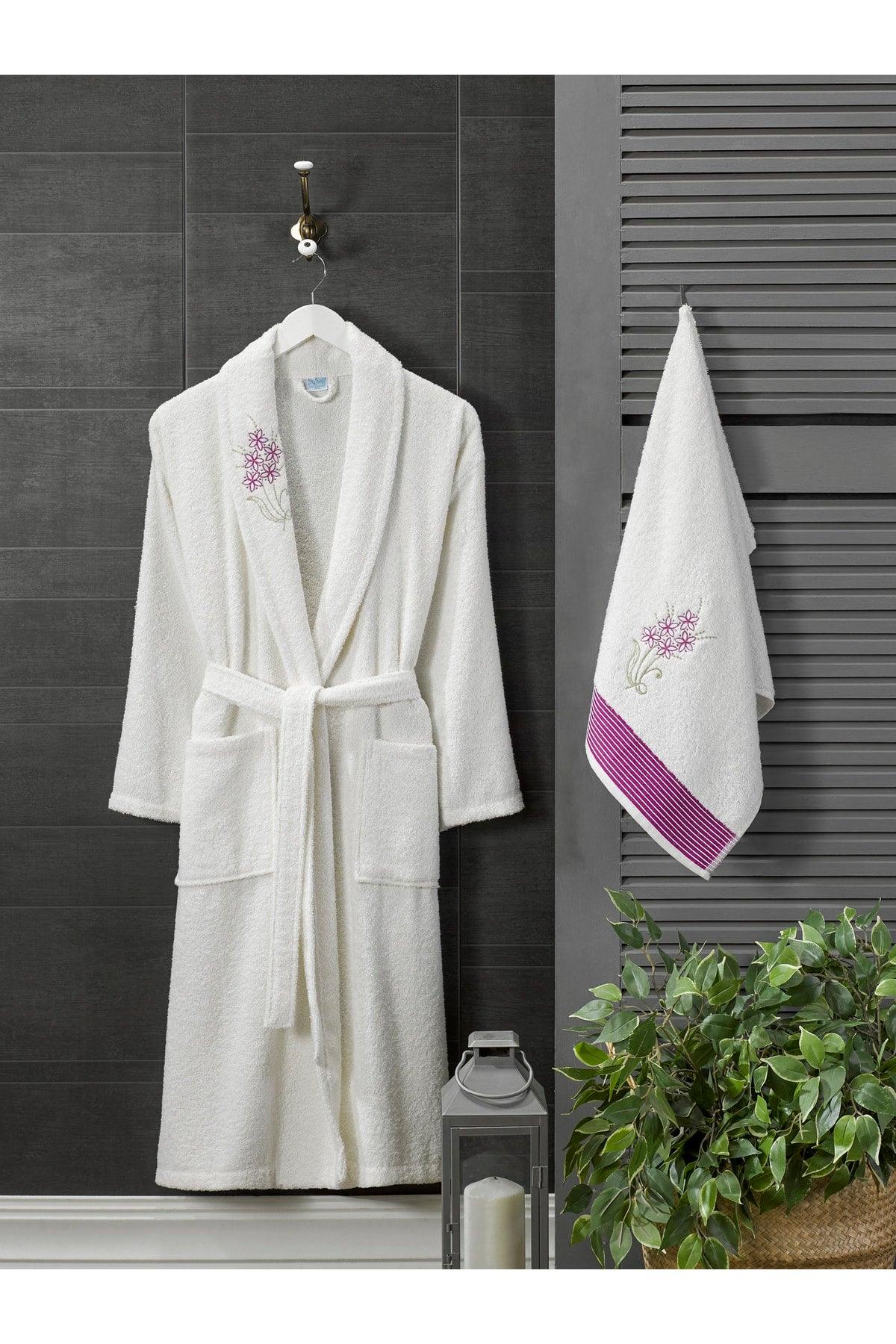 100% Cotton Embroidered Head Towel Bathrobe Set of 4 - Swordslife