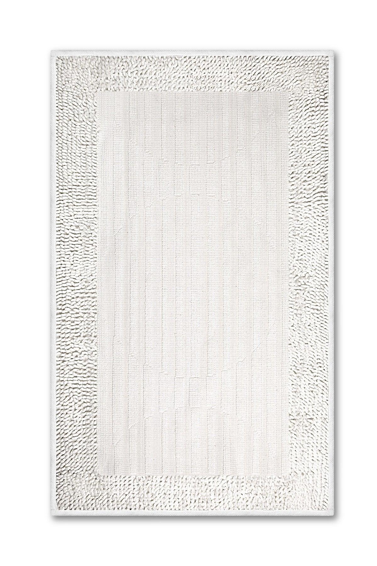 Berlin Tufting Natural Cotton 2 Piece Bathroom Rug Set 60x100 50x60 Cm White - Swordslife