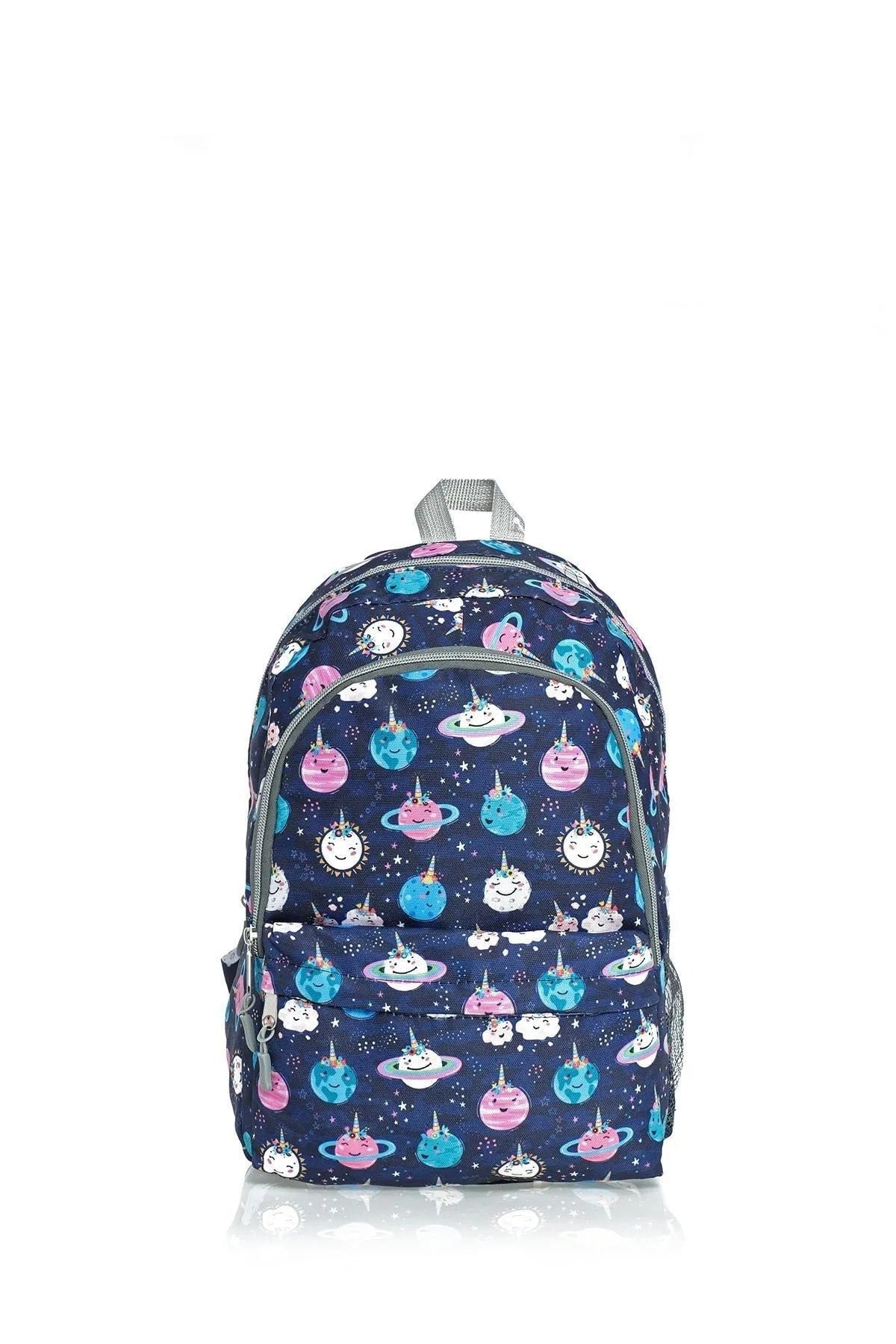 Navy Blue Galaxy Patterned Triple Primary School Bag Set