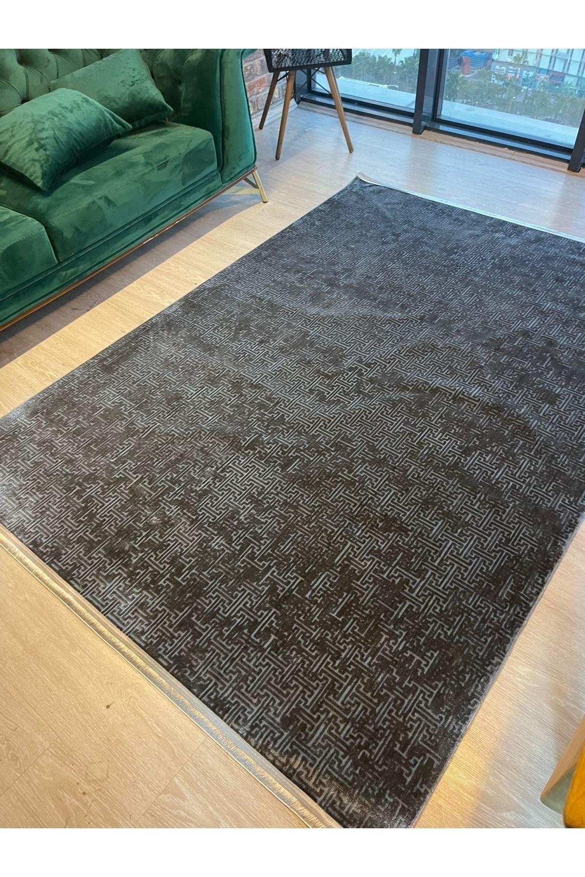 4 Seasons Modern Woven Carpet Fringed, Stain Resistant. (Special Sizes Can Be Made.) Anthracite - Swordslife