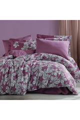 Marronier Pink Cotton-Satin Double Bed Sheet and Pillowcase Duvet Cover Set - Swordslife