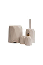 Bathroom Set Plastic 5 Lt Trash Can Toilet Brush Sink Set of 4 (stone color) - Swordslife