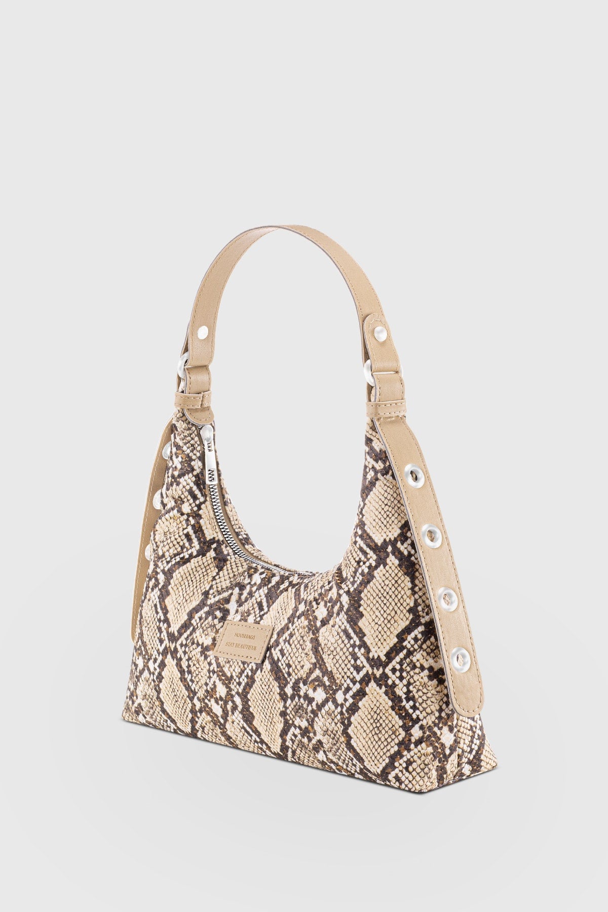 Women's Snakeskin Patterned Baguette Bag 205