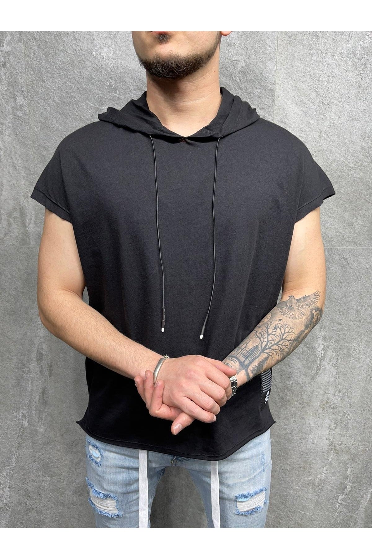 Men's Black Bag Accessory Trousers+tshirt