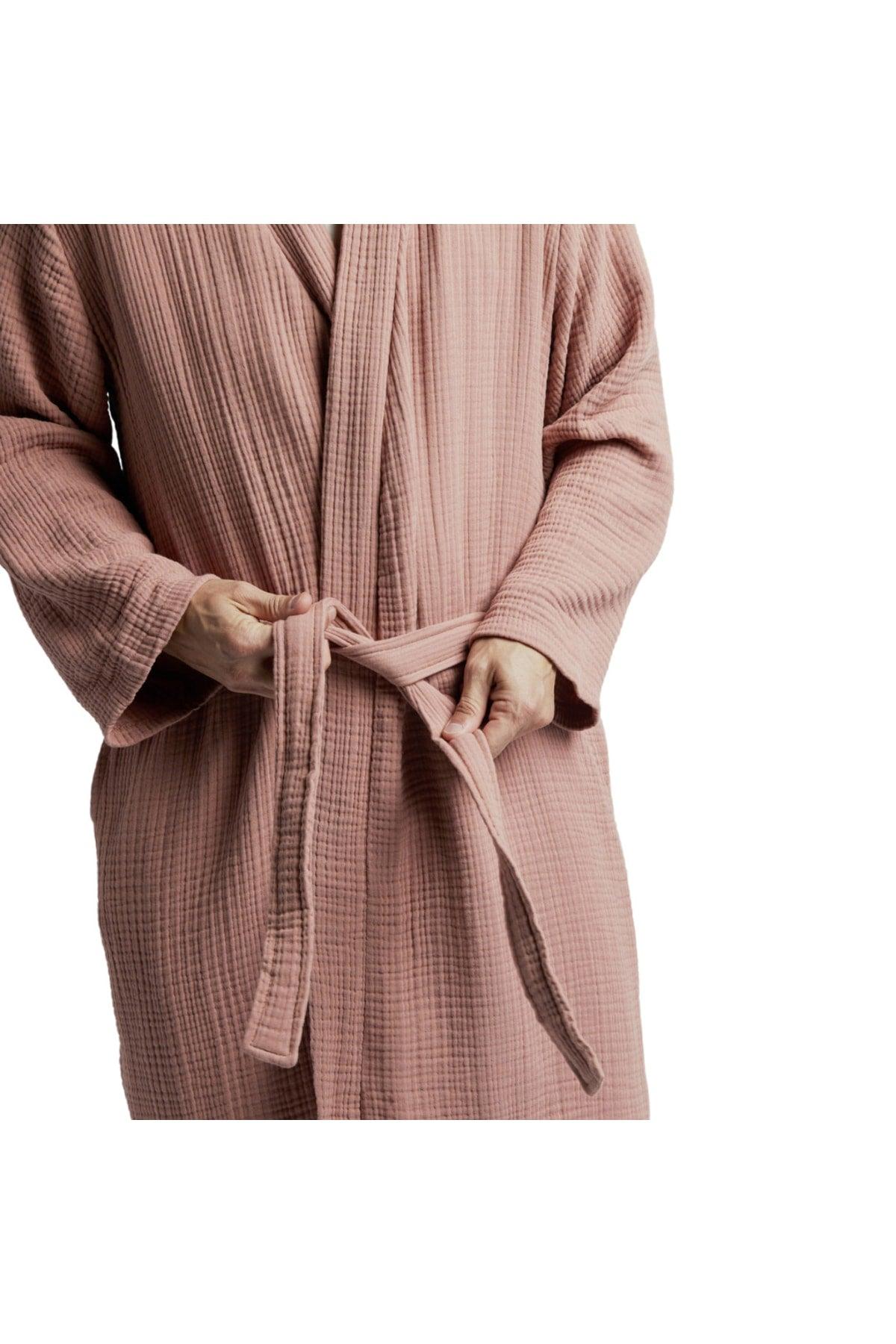 100% Cotton 4 Layer Muslin Unisex Bathrobe - Dressing Gown Tile - Swordslife