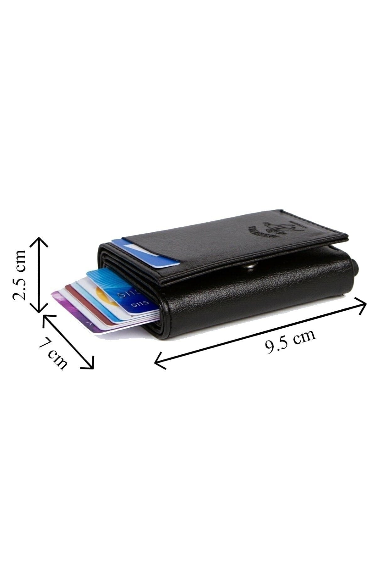 Men's Leather Aluminum Mechanism Sliding Card Holder Wallet with Paper Money Compartment (7,5X10CM)