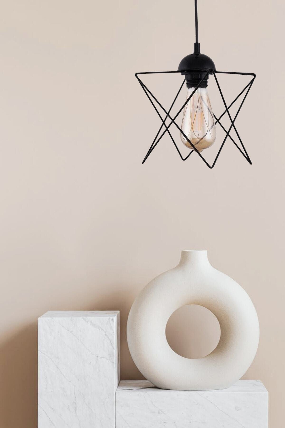 Single Black Star Pendant Chandelier,