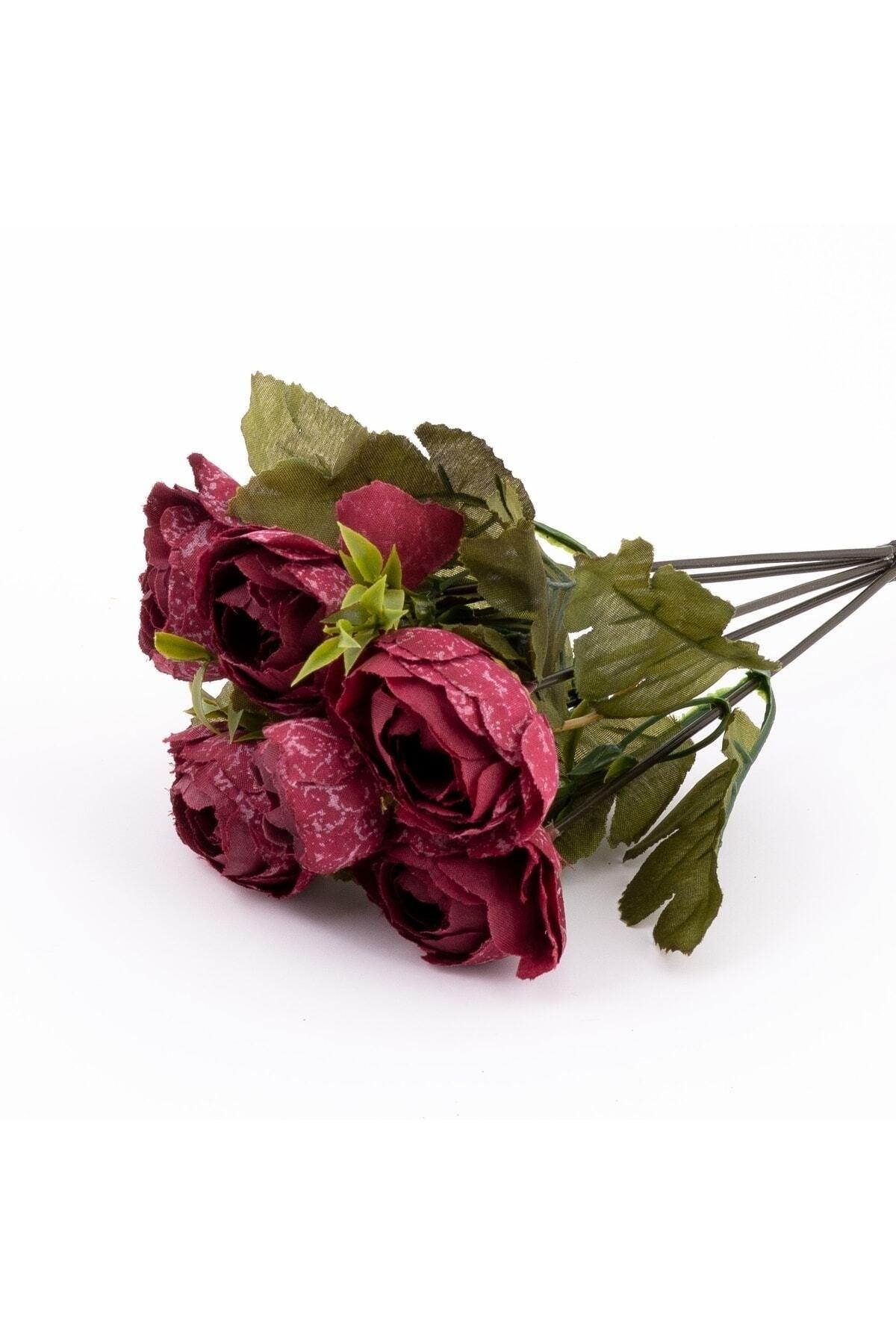 Burgundy Peony Artificial Rose Bunch - Swordslife