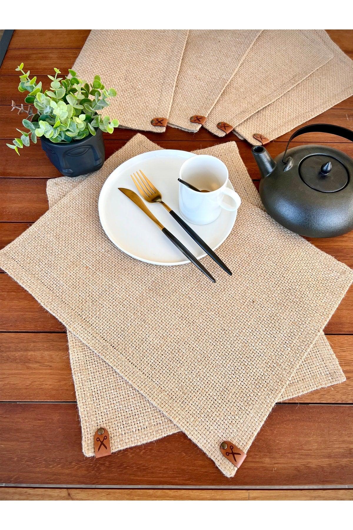 Pieces Rectangle Straw, Jute Placemat Cover Weave Serving Set - Natural - Swordslife