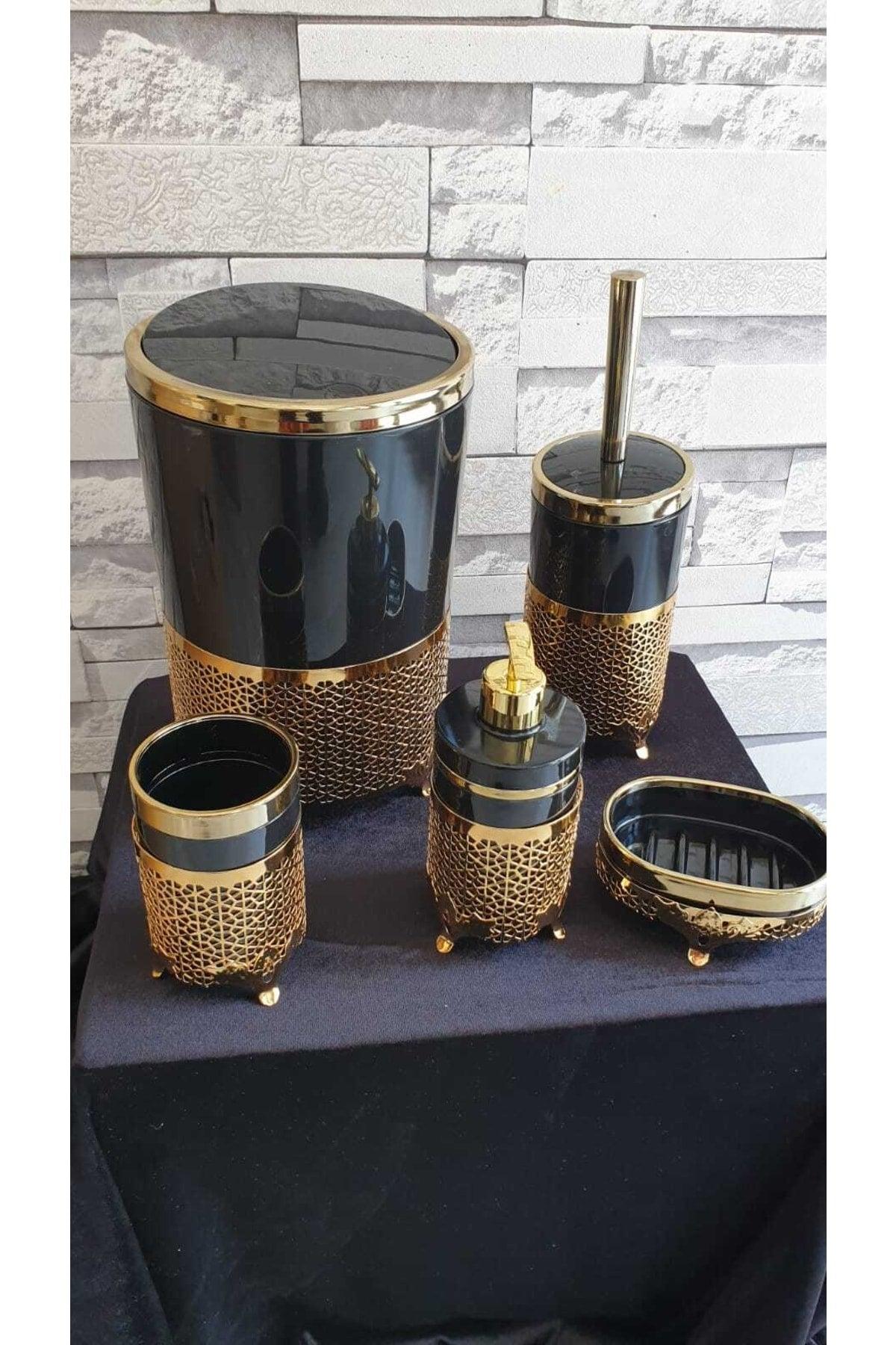 Asil Home 5 Pcs Lacquer Coated Gold Arched Bathroom Set - Swordslife