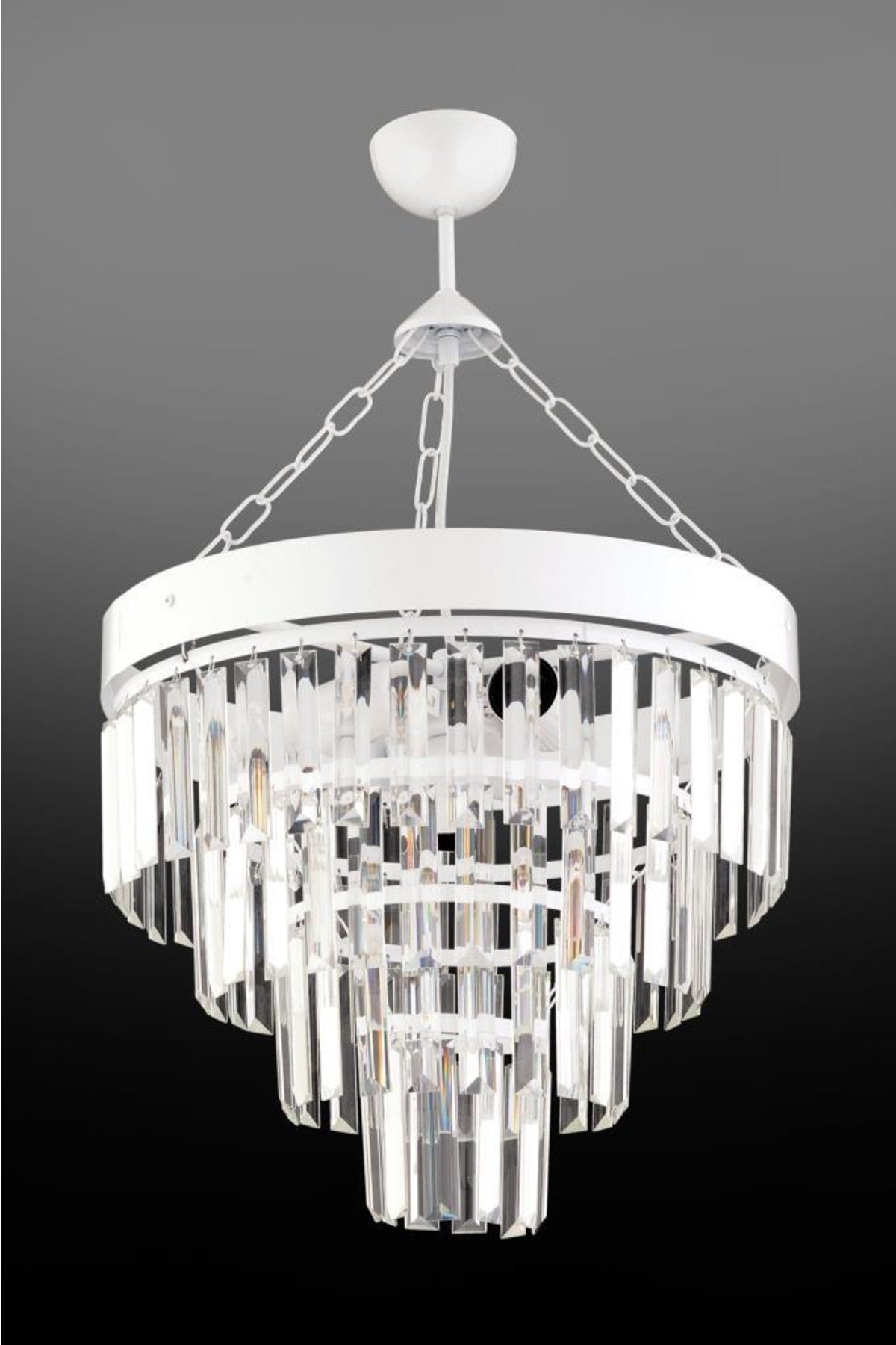 Linda 40' White Crystal Stone Chandelier