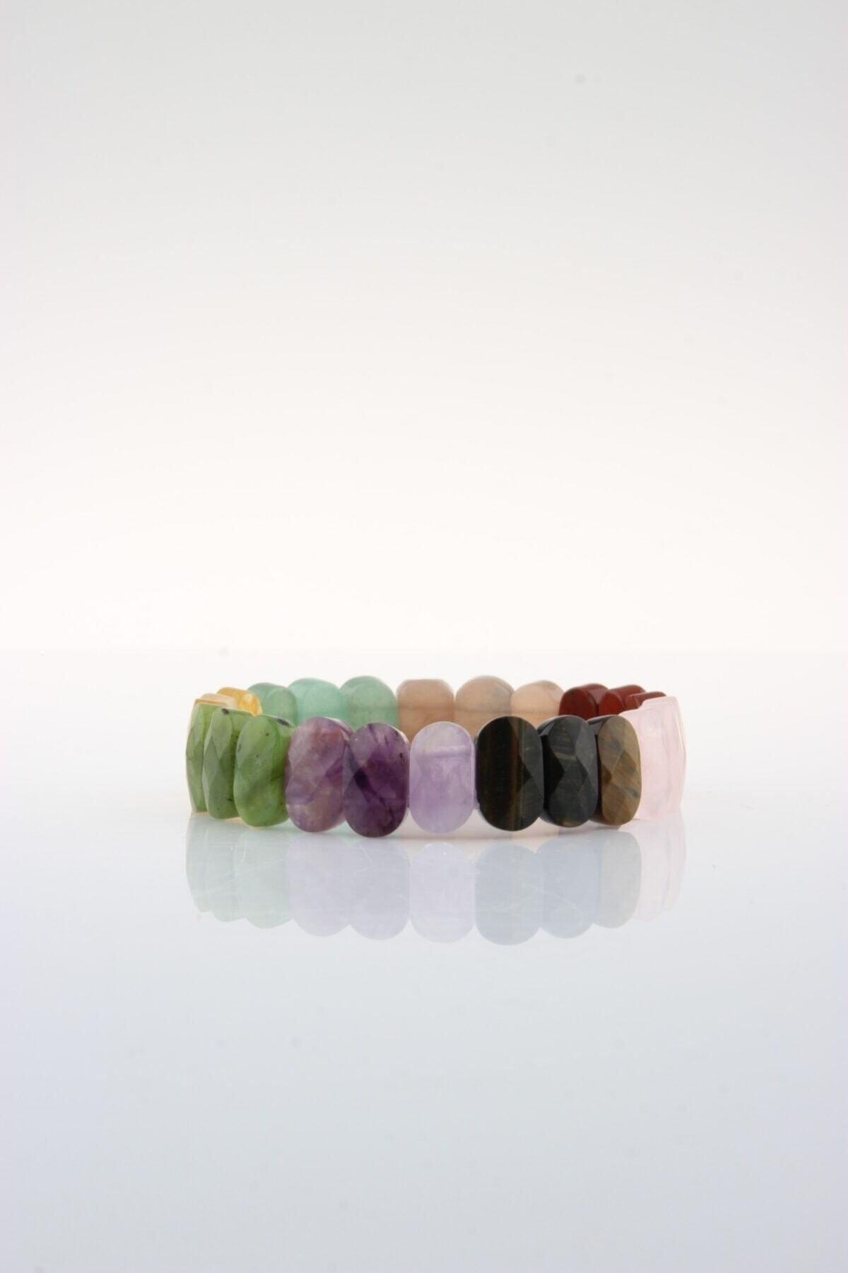 Certified Rose Quartz-amethyst-aventurine-jasper-citrine-tiger-eye-jade Natural Stone Bracelet B413 - Swordslife