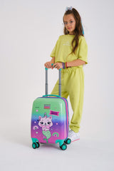 Kids Water Green Lavender Unicorn Cat Patterned Luggage 16718