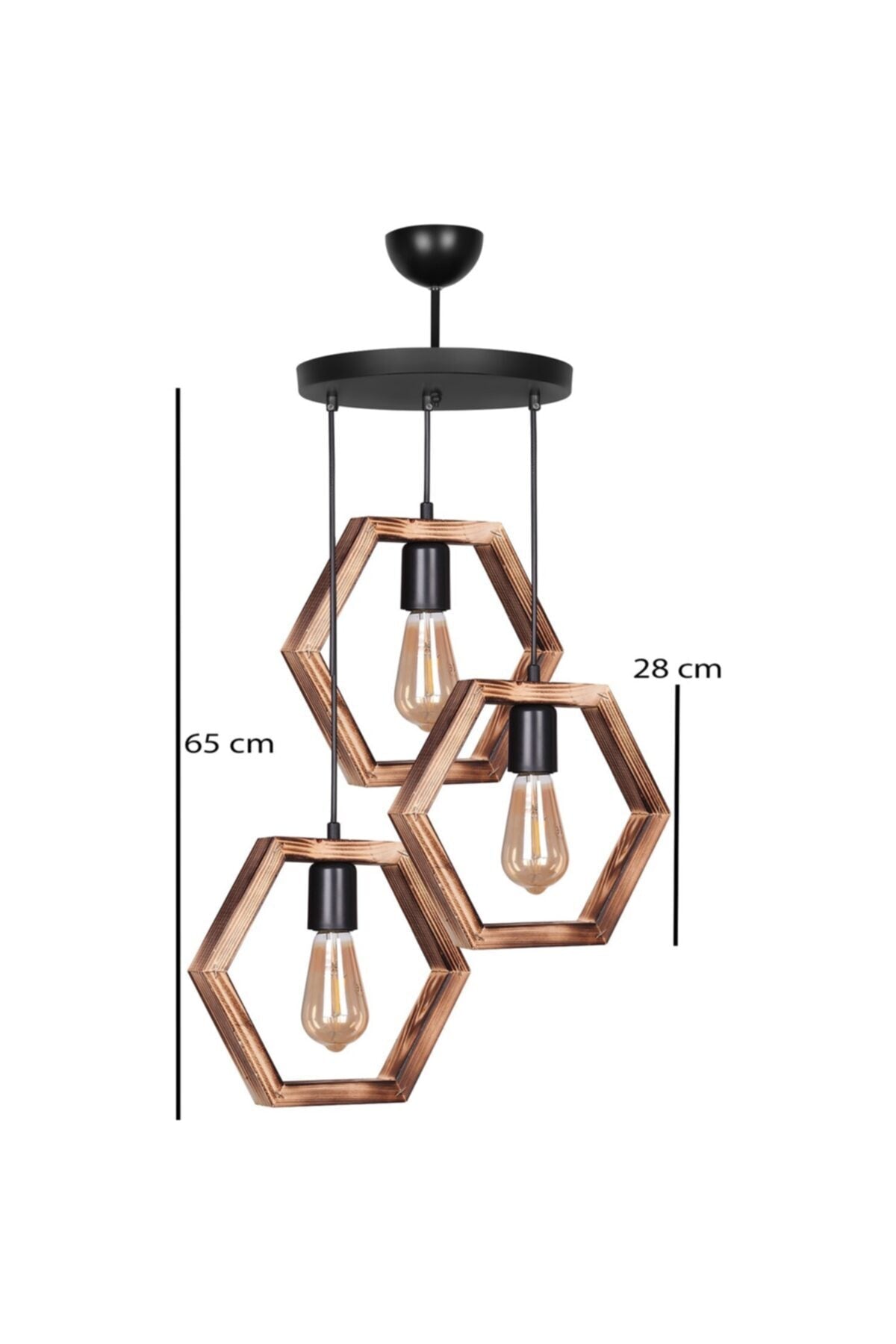 Colored Wooden Triple Mother of Pearl Chandelier