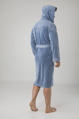 Jeans Denim Cotton Men's Dressing Gown Bathrobe - Swordslife