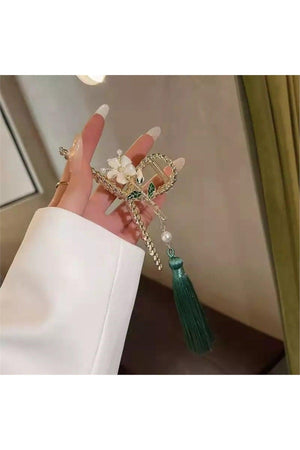 So-much Women's Green Tassel Detail Metal Latch Buckle-9 - Swordslife