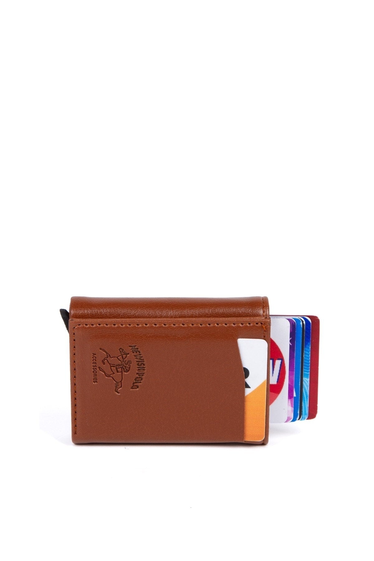 Unisex Leather Aluminum Mechanism Sliding Card Holder Wallet With Paper Money Compartment (7,5X10CM)