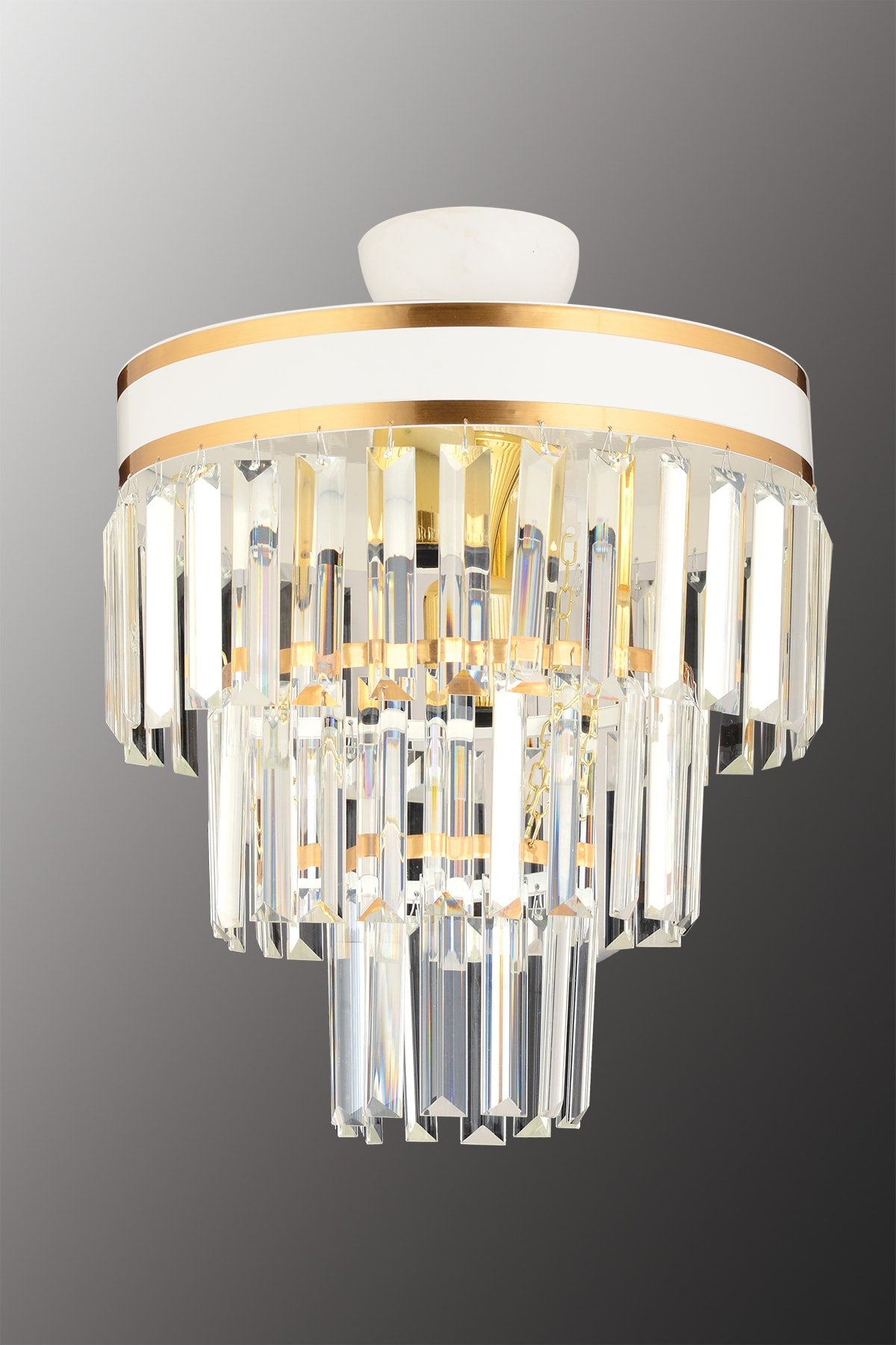 Çağla 3 Layer White to Gold Gilded 30 Luxury Chandelier