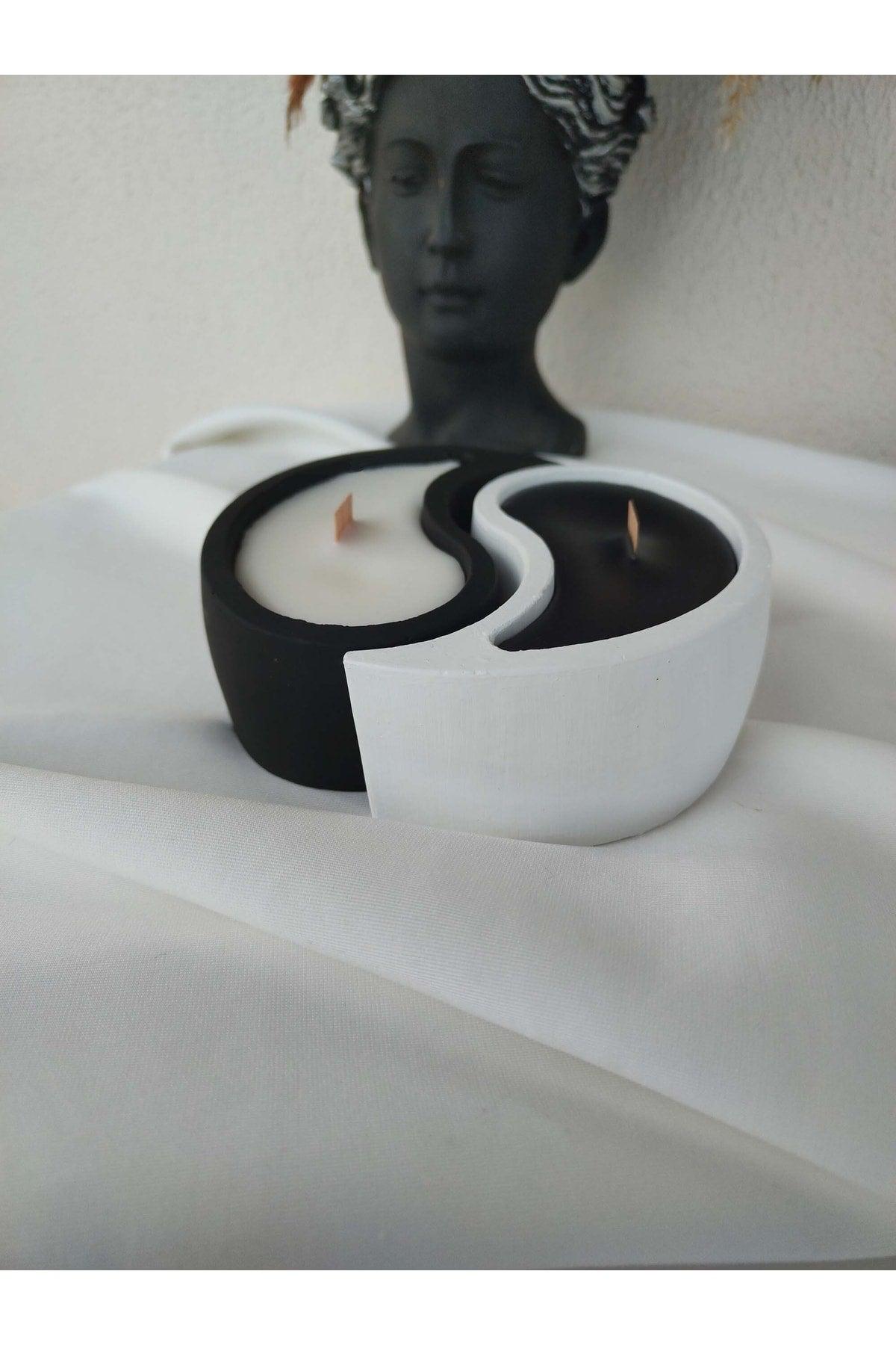 Feminine & Masculine Energy Yinyang Candle 100% Soyawax Herbal Candle Vanilla And Coconut Scented Double Set - Swordslife