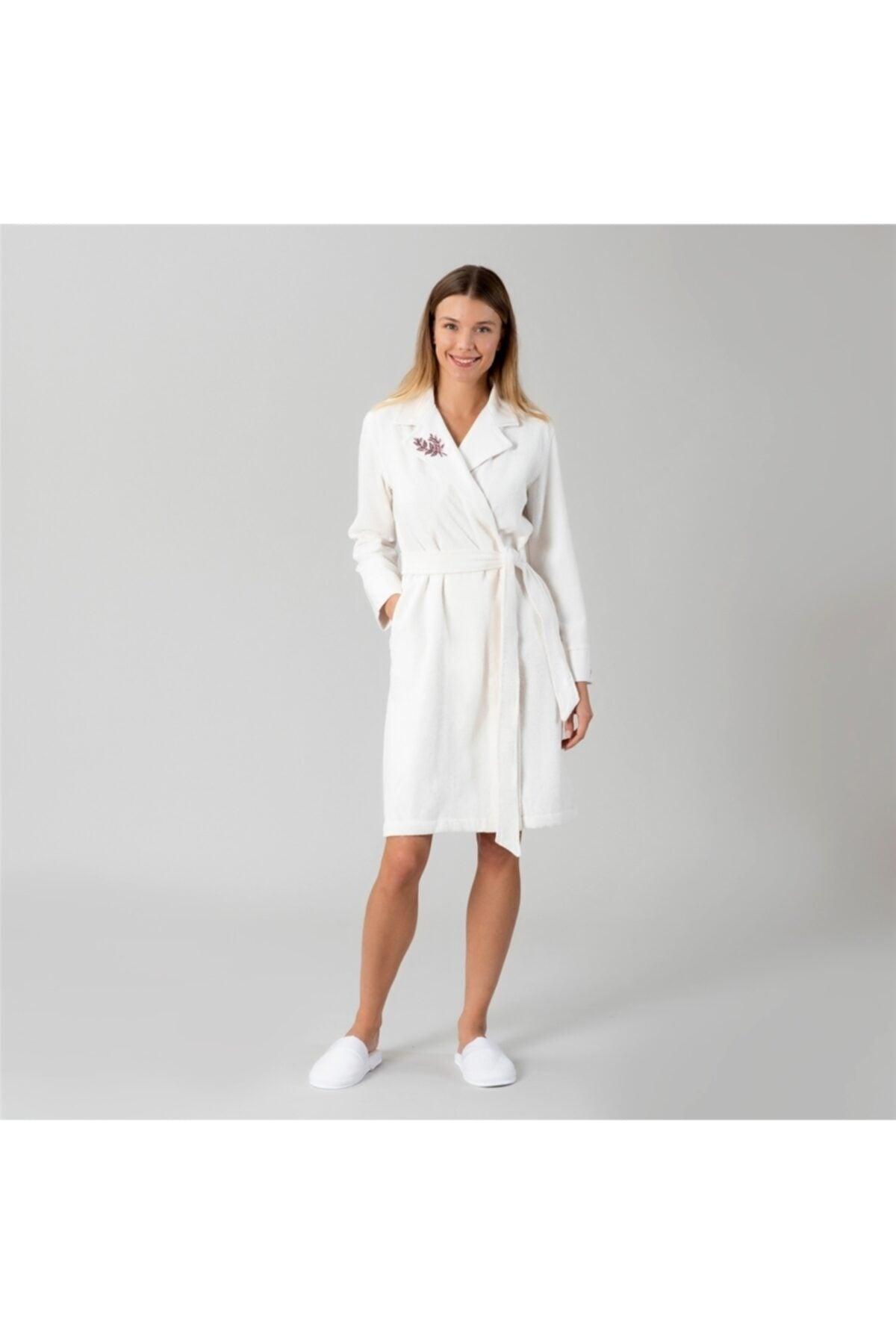 Flori Women's Bathrobe L Ecru - Swordslife