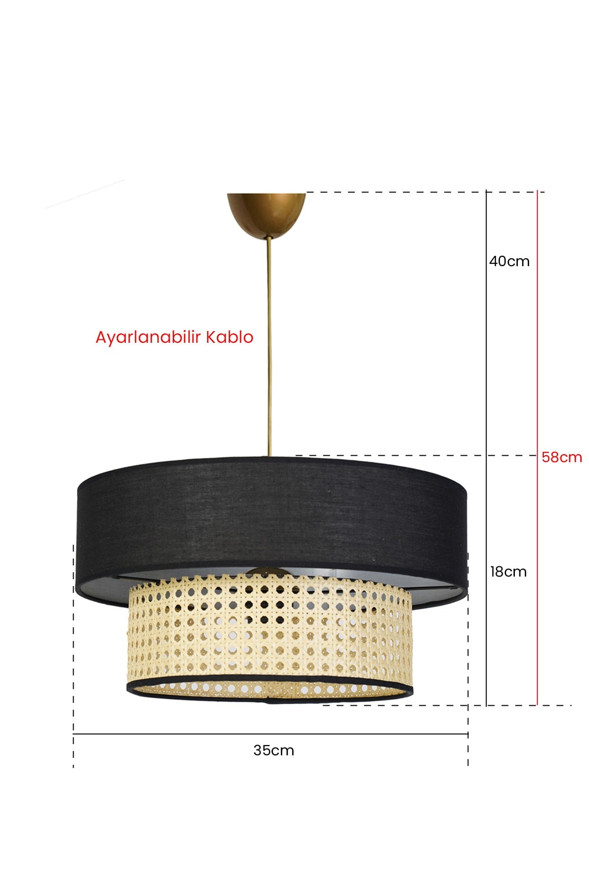 Chaud Pendant Lamp Chandelier Black Cream